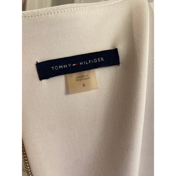 Tommy Hilfiger Framed  Scuba Crepe two Pocket Dress A-Line White & Black Size 6 - Picture 7 of 9